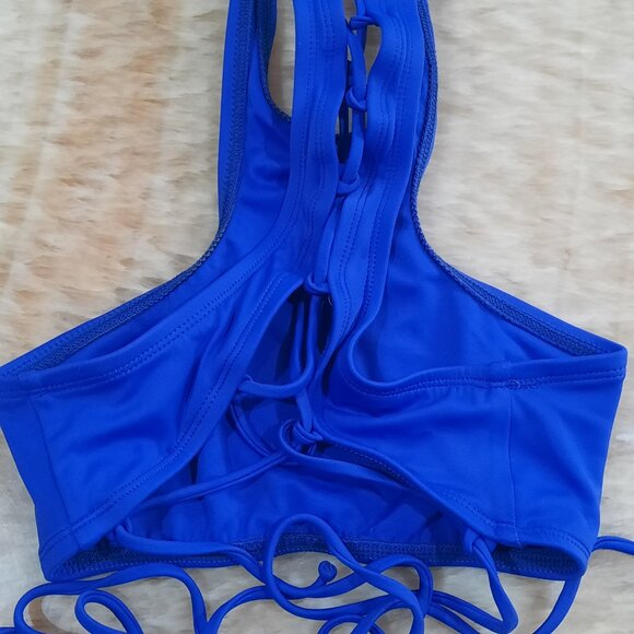 Hot Miami Styles Royal Blue Lace Up Back Thong Bikini - Picture 7 of 8